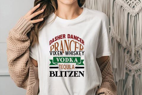 Dasher Dancer Prancer Vixen Whiskey Vodka Tequila Blitzen SVG Angelina750 