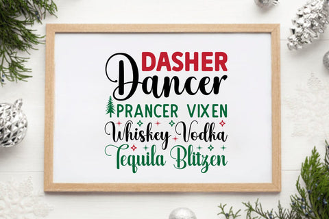 Dasher Dancer Prancer Vixen Whiskey Vodka Tequila Blitzen SVG Angelina750 