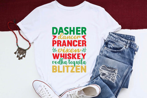 Dasher dancer prancer vixen whiskey vodka tequila blitzen SVG Angelina750 