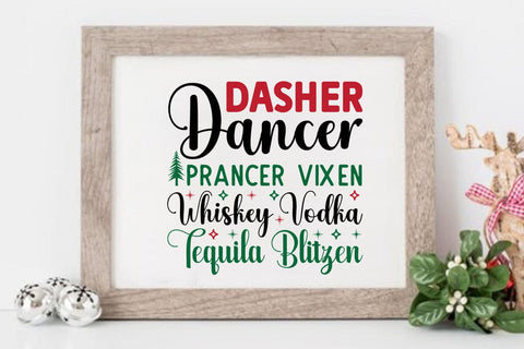 Dasher Dancer Prancer Vixen Whiskey Vodka Tequila Blitzen SVG Angelina750 