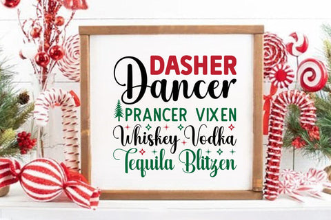 Dasher Dancer Prancer Vixen Whiskey Vodka Tequila Blitzen SVG Angelina750 