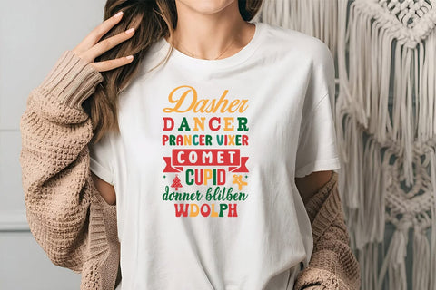 dasher dancer prancer vixer comet cupid donner blitben wdolph SVG Angelina750 