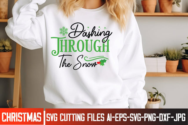 Dashing Through The Snow SVG Cut File,Dashing Through The Snow Sublimation PNG,Christmas SVG Design, Christmas SVG Cut File, Christmas SVG Quotes, Merry Christmas SVG Design, Christnmas Sublimation PNG SVG BlackCatsMedia 
