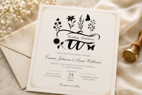 Davina Flower Monogram Font Prasetya Letter 