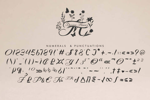 Davina Flower Monogram Font Prasetya Letter 