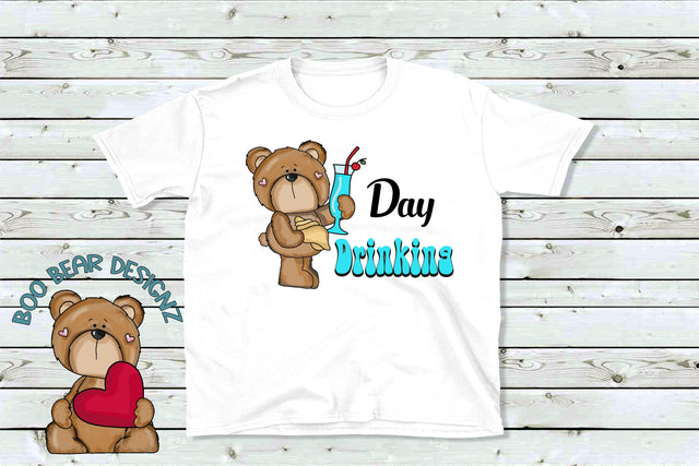 Day Drinking Bear Clipart Sublimation Boo Bear Designz 