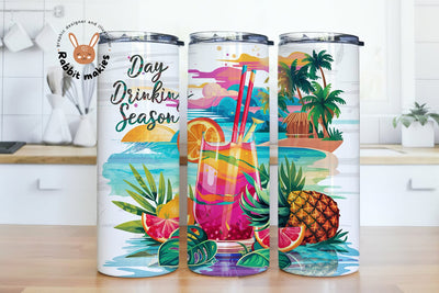 Day drinking season 20 oz skinny tumbler sublimation design Sublimation Rabbitmakies 