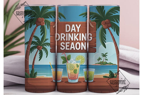 Day Drinking Season 20oz Tumbler Sublimation sassyprint 
