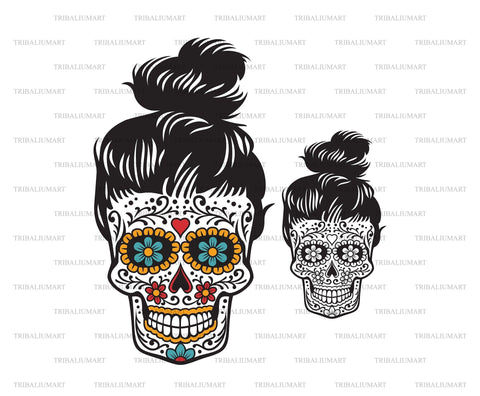 Day of Dead Woman Skull SVG TribaliumArtSF 