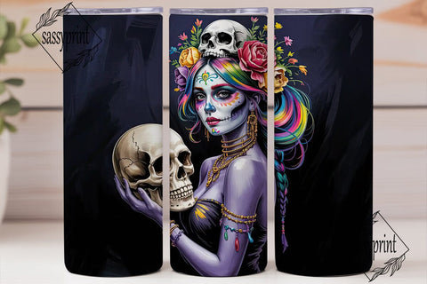 Day of the Dead Beauty 20oz Tumbler Wrap Sublimation sassyprint 