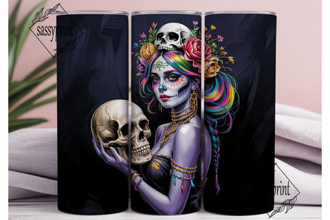 Day of the Dead Beauty 20oz Tumbler Wrap Sublimation sassyprint 