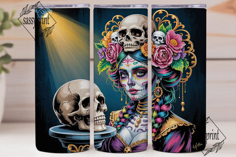 Day of the Dead Beauty 20oz Tumbler Wrap Sublimation sassyprint 