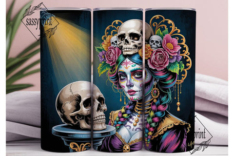 Day of the Dead Beauty 20oz Tumbler Wrap Sublimation sassyprint 