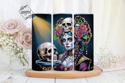 Day of the Dead Beauty 20oz Tumbler Wrap Sublimation sassyprint 