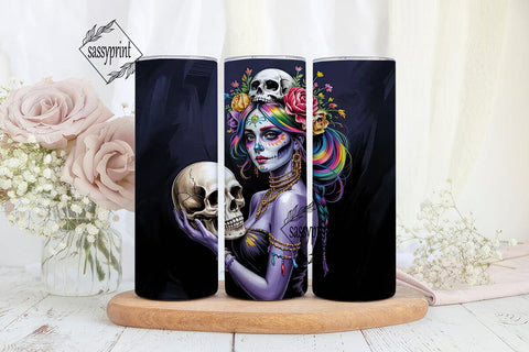 Day of the Dead Beauty 20oz Tumbler Wrap Sublimation sassyprint 