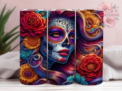 Day of the Dead Chingona Skull Tumbler, Chingona Skull Cup, Dia De Los Muertos Mug, Badass Latina Gift, Sugar Skull Girl Tumbler, Mexican Heritage Drinkware, Fierce Woman Cup Sublimation Li Zamperini 