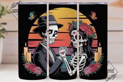 Day of the Dead Couple Tumbler Wrap Sublimation sassyprint 