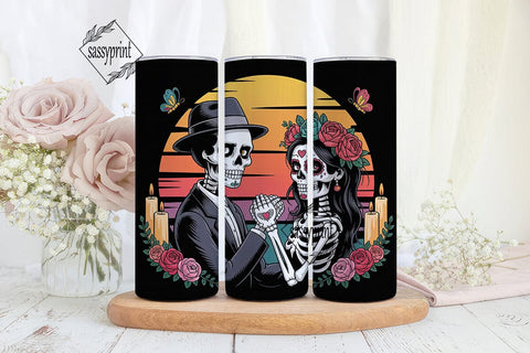 Day of the Dead Couple Tumbler Wrap Sublimation sassyprint 
