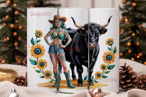 Day of the Dead Cowgirl 20oz Tumbler Sublimation DesignSVG 