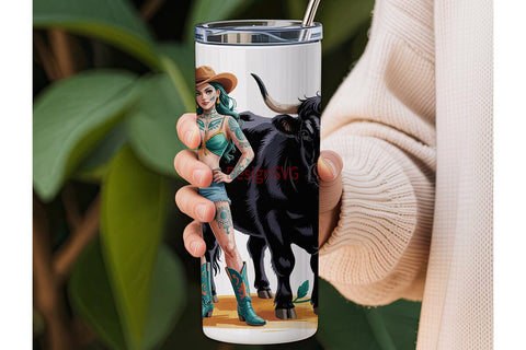 Day of the Dead Cowgirl 20oz Tumbler Sublimation DesignSVG 