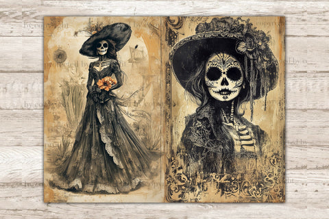 Day Of The Dead Junk Journal Pages | Gothic Ephemera SVG GlamArtZhanna 