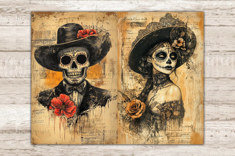 Day Of The Dead Junk Journal Pages | Gothic Ephemera SVG GlamArtZhanna 