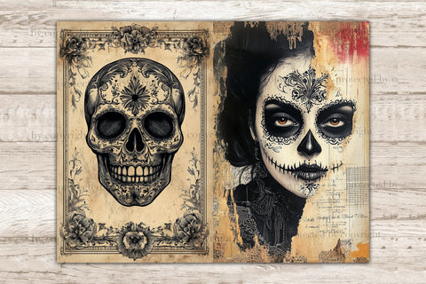 Day Of The Dead Junk Journal Pages | Gothic Ephemera SVG GlamArtZhanna 