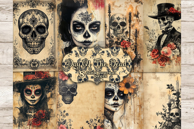 Day Of The Dead Junk Journal Pages | Gothic Ephemera SVG GlamArtZhanna 