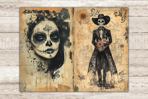 Day Of The Dead Junk Journal Pages | Gothic Ephemera SVG GlamArtZhanna 