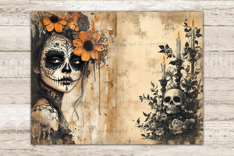 Day Of The Dead Junk Journal Pages | Gothic Ephemera SVG GlamArtZhanna 