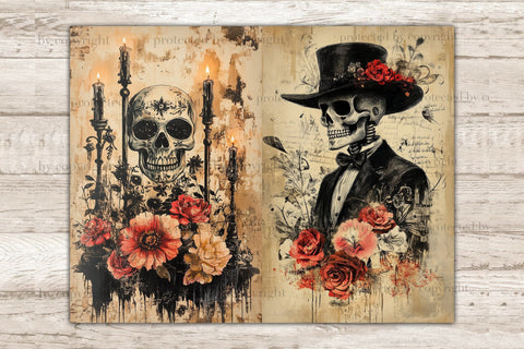 Day Of The Dead Junk Journal Pages | Gothic Ephemera SVG GlamArtZhanna 