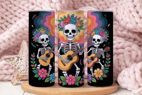 Day of the Dead Musicians 20oz Tumbler Sublimation DesignSVG 