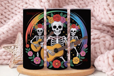 Day of the Dead Musicians 20oz Tumbler Sublimation DesignSVG 