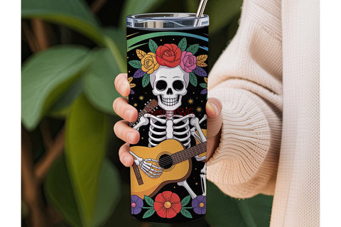 Day of the Dead Musicians 20oz Tumbler Sublimation DesignSVG 