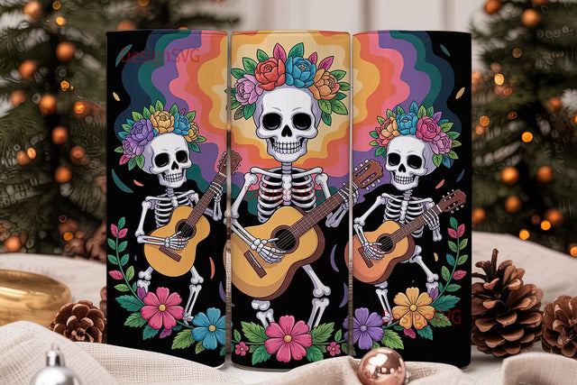 Day of the Dead Musicians 20oz Tumbler Sublimation DesignSVG 
