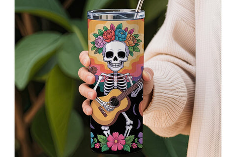 Day of the Dead Musicians 20oz Tumbler Sublimation DesignSVG 