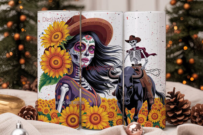 Day of the Dead Rodeo Tumbler Wrap Sublimation DesignSVG 