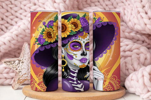 Day of the Dead Sugar Skull 20oz Tumbler Sublimation DesignSVG 