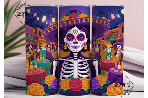 Day of the Dead Sugar Skull 20oz Tumbler Sublimation sassyprint 