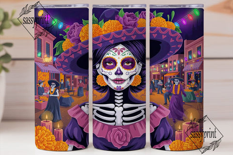 Day of the Dead Sugar Skull 20oz Tumbler Sublimation sassyprint 
