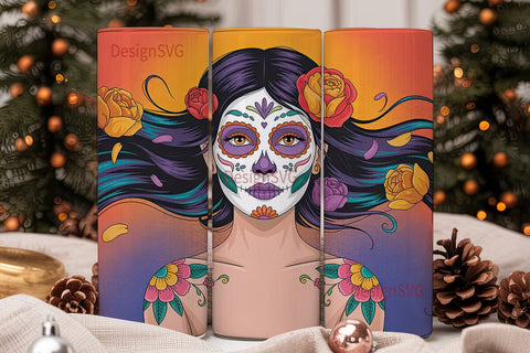 Day of the Dead Sugar Skull Girl 20oz Sublimation DesignSVG 
