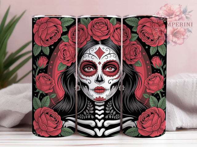 Day of the Dead Sugar Skull Tumbler, Dia De Los Muertos Cup, Sugar Skull Art Mug, Mexican Holiday Drinkware, Colorful Skull Tumbler, Festive Cultura Gift, Skeleton Party Cup Sublimation Li Zamperini 
