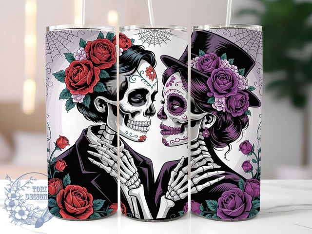Day of the Dead Sugar Skull Tumbler Wrap, Sugar Skulls Wrap, Dia De Los Muertos Cup, Halloween 20Oz Design, Colorful Skull Drinkware, Mexican Holiday Tumbler, Skull Lovers Mug Design Sublimation ToriDesigns 