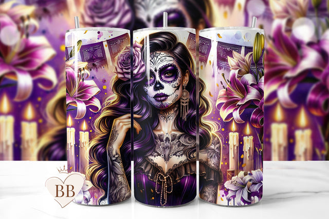 Day Of The Dead Tumbler Wrap Sublimation BijouBay 