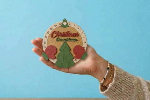 Day Until Christmas Countdown Calendar Laser Cut, Advent Calendar Laser cut files SVG zafrans studio 