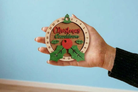 Day Until Christmas Countdown Calendar Laser Cut, Advent Calendar Laser cut files SVG zafrans studio 