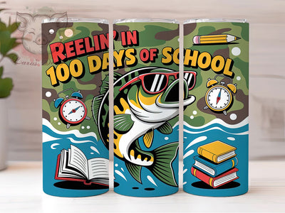 Days Fishing School Tumbler, School Celebration, Fishing Theme, Classroom Fun, Teacher Humor, 20Oz Tumbler, Sublimation Wrap Sublimation Lara' s Designs 