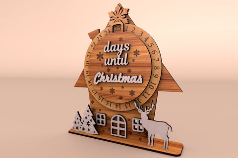 Days Until Crhistmas Advent Calendar Template SVG LaserCutano 