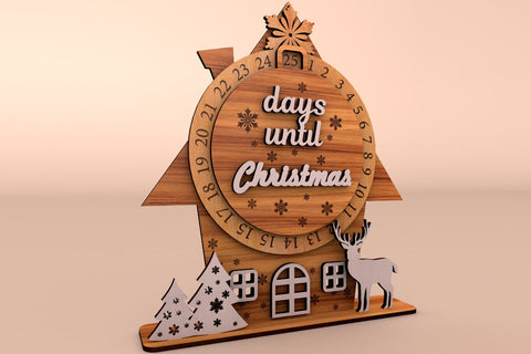 Days Until Crhistmas Advent Calendar Template SVG LaserCutano 