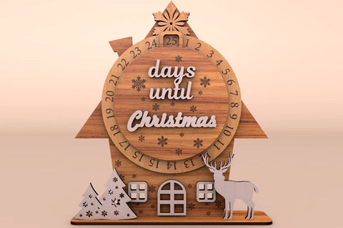 Days Until Crhistmas Advent Calendar Template SVG LaserCutano 